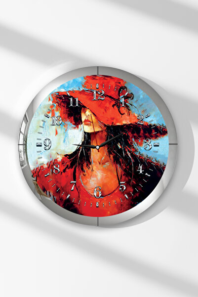 Zevahir Mobilya Dekorasyon Ceas de perete rotund din MDF cu tematică feminină...