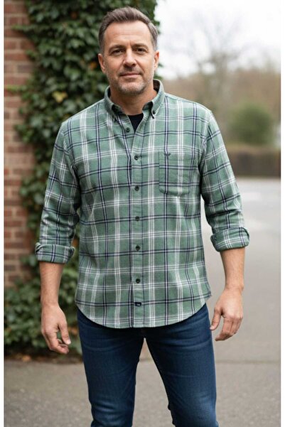 ARMA STİL 100% Cotton Long Sleeve Pocketed Plaid Classic Lightweight Thick Fa...