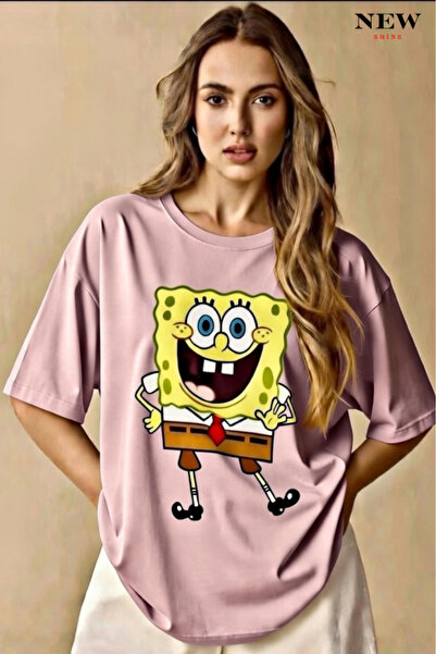 New Shine تي شيرت مطبوع عليه سبونج بوب للجنسين