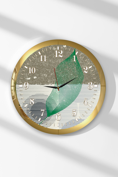 Zevahir Mobilya Dekorasyon Ceas de perete rotund din MDF cu tematică Frunza T...