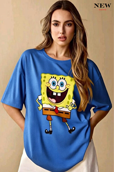 New Shine تي شيرت مطبوع عليه سبونج بوب للجنسين