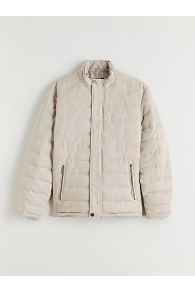 LC Waikiki Slim Fit Stand Collar Suede Men's Coat