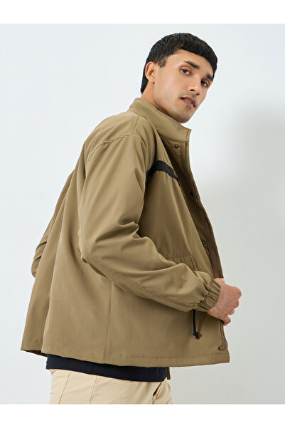 Styli Men Grey Zip-Up Solid Relaxed Jacket