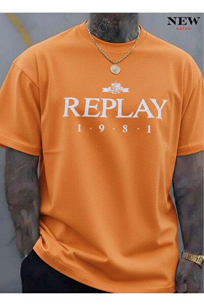 New Shine تي شيرت مطبوع للجنسين من ريبلاي 1981