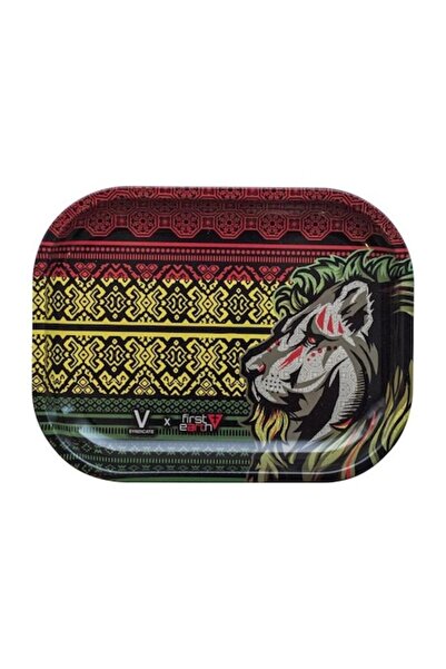 OEM Small Rolling Tray, Rasta Lion Metal (18/14)