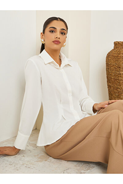 Styli Women White Long Sleeve Shirt