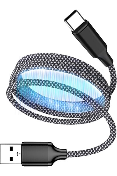 The Bros ‌Magnetic Self Coiling Cable (1M), USB to USB C Fast Charging, Deser...