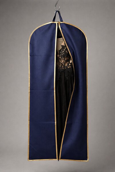 FarilasGlobal Lacivert Gold Abiye Taşıma Kılıfı 3’lü Set – 70gr Nonwoven Tela