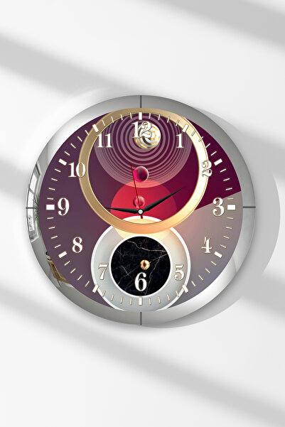 Zevahir Mobilya Dekorasyon Silver Framed Rhythmic Colorful Circles Themed Rou...