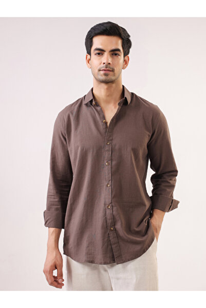 TRULOOM By Styli Men Solid Relaxed Fit Cotton Shirt