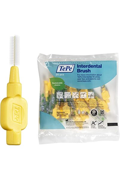 TePe Interdental Brush, Extra Soft, Yellow, 0.7mm/ISO 4, 20pcs
