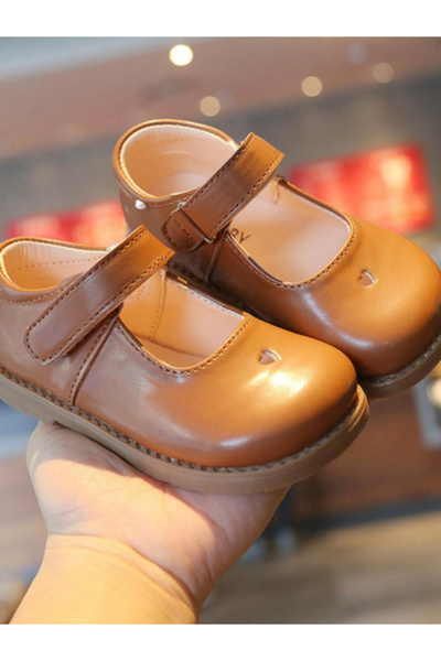 Take Two By Styli Girls Bronze Solid Mary Jane Shoes