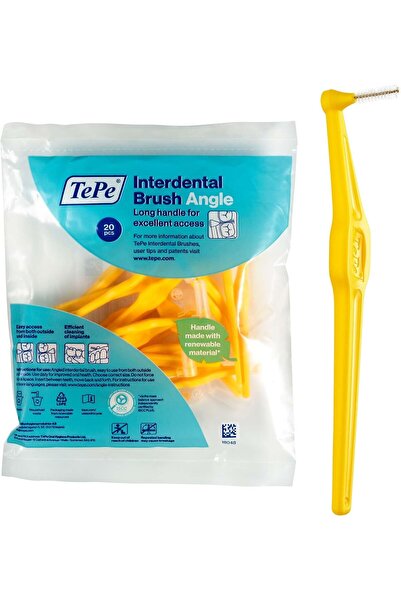 TePe Interdental Brush Angle, Yellow, 0.7mm/ISO 4, 20pcs