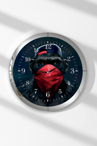 Zevahir Mobilya Dekorasyon Ceas de perete rotund din MDF cu tematică maimuță ...