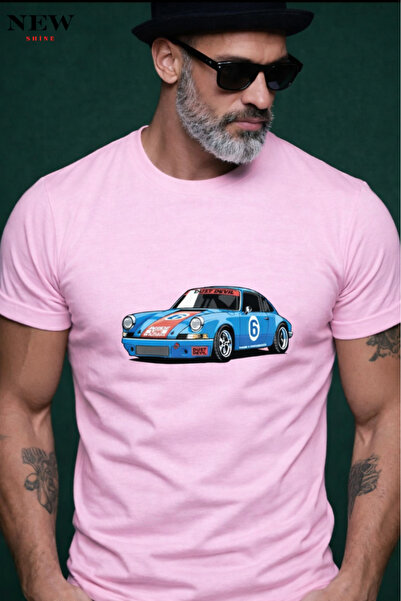 New Shine تي شيرت مطبوع عليه سيارة للجنسين