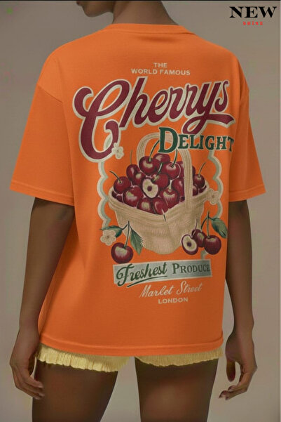 New Shine تي شيرت مطبوع عليه شيري للجنسين