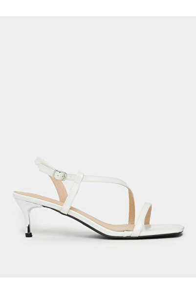 Styli Women White Strappy Stiletto Heel Sandals