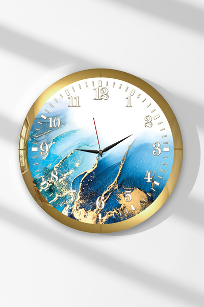 Zevahir Mobilya Dekorasyon Ceas de perete rotund din MDF cu tematică Ocean Ti...