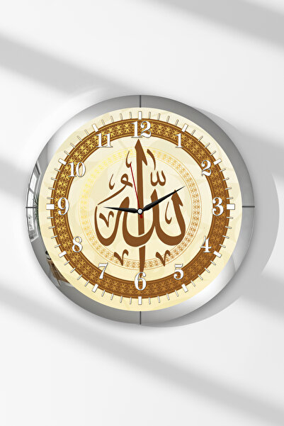 Zevahir Mobilya Dekorasyon Ceas de perete rotund din MDF cu rama argintie cu ...