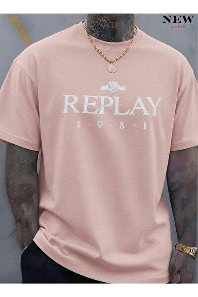New Shine تي شيرت مطبوع للجنسين من ريبلاي 1981
