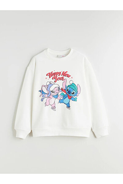 LC Waikiki Stitch și Angel cu imprimeu Hanorac gros pentru fete tricou