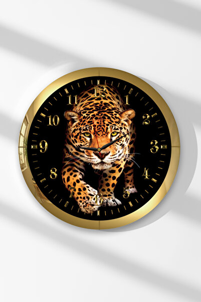 Zevahir Mobilya Dekorasyon Ceas de perete rotund din MDF cu tematică leopard,...