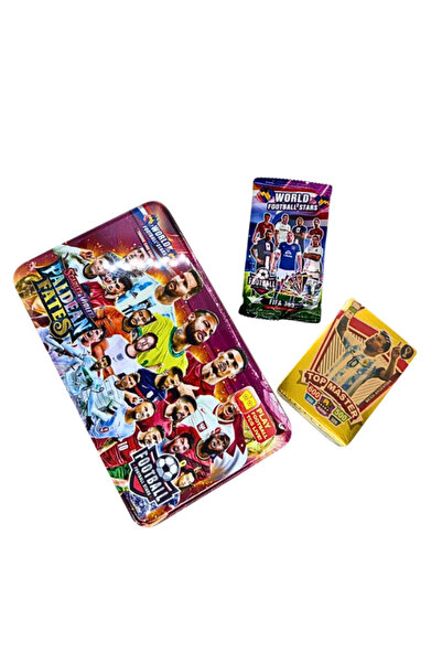 OEM World Football Stars Yellow Metal Box – Paldean Fates, Set of 50 Cards an...