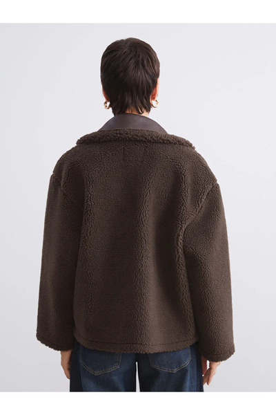 LC Waikiki Brown Jacket Collar Women's Teddy Coat