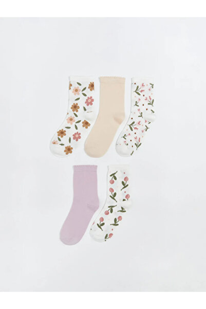 LC Waikiki Дамски чорапи с флорален принт, комплект от 5 броя