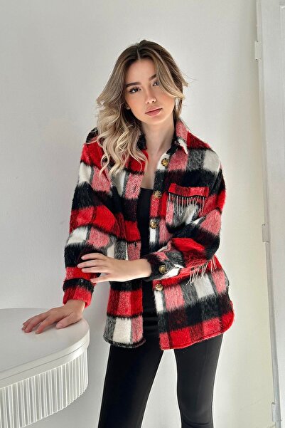 Leina Taşlı Püskül Detaylı Ekose Gömlek