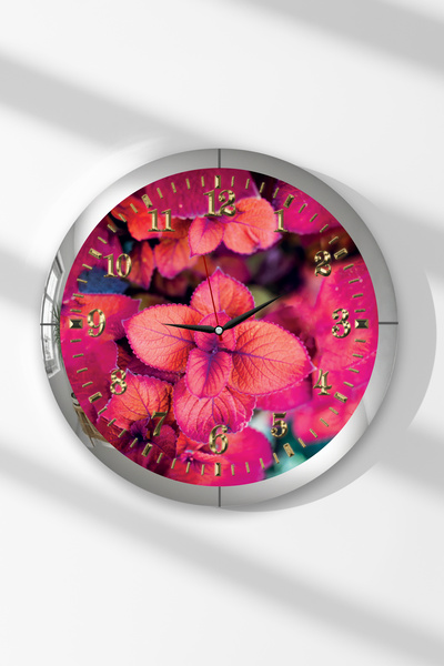 Zevahir Mobilya Dekorasyon Ceas de perete rotund din MDF cu tematică de flori...