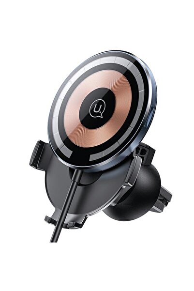 Usams Suport auto magnetic cu încărcător wireless de 15W, rotație la 360°