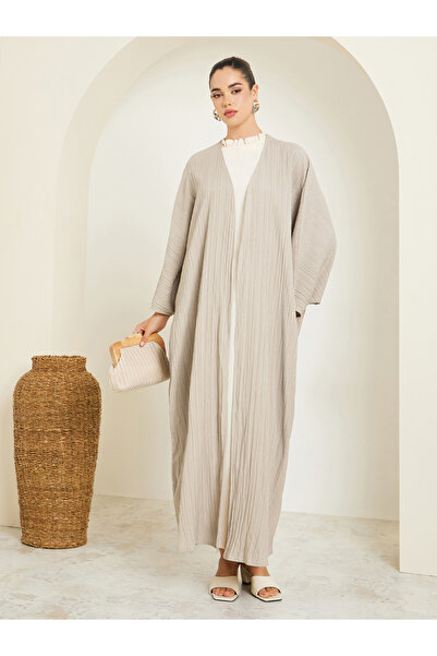 Styli Women Beige Textured Abaya