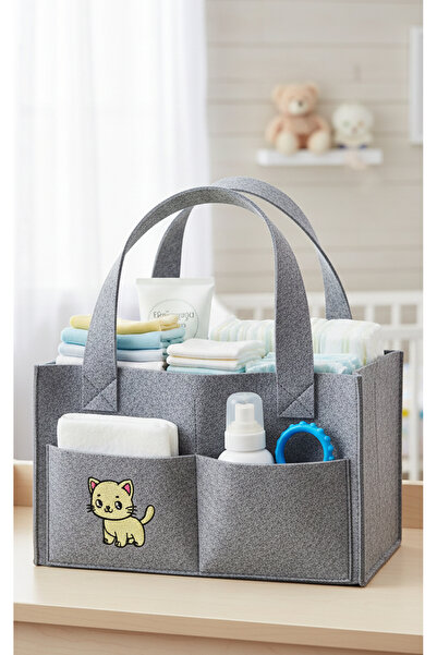 Bestchoice Figürlü Keçe Anne Bebek Bakım Çantası Yenidoğan İçin Organizer Taş...