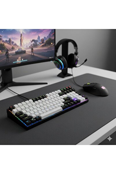 gaman Jedel 100 Tuşu RGB Gaming Mekanik Klavye Oyuncu Klavyesi Uzun Ömürlü Bl...