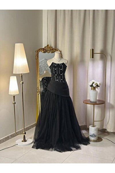 vanus fashion 6575-A luxurious black dress