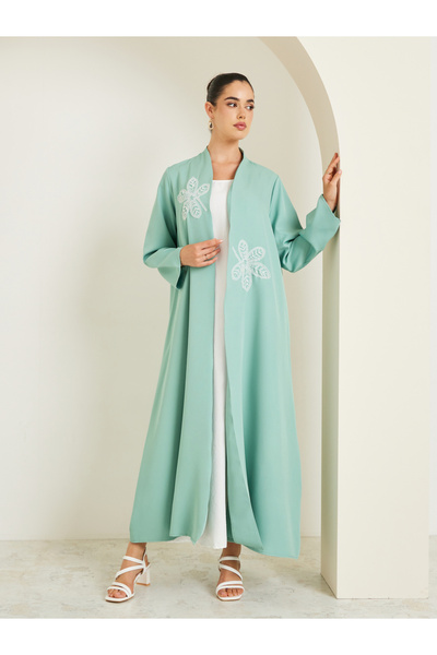 Styli Women Green Embroidered Detail Abaya