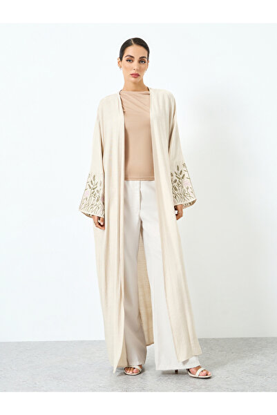 Take Two By Styli عباية نسائية بأكمام طويلة مطرزة بنقشة العشب