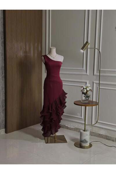 vanus fashion 6714-فستان سهرة ميدي
