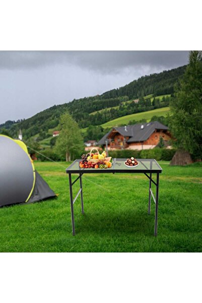 Selgot Folding Table for Garden, Beach or Picnic, Adjustable Height, Size 90 ...