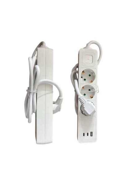 gelux Electrical extension cord 3 sockets, 2xUSB C, 1xUSB A, 1.5 m, switch,