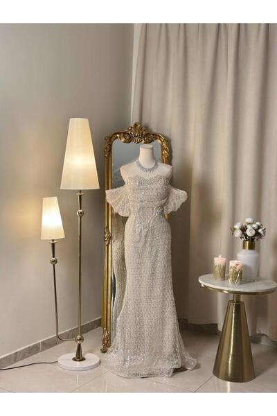 vanus fashion 6481-فستان لؤلؤي بلمعة ساحرة