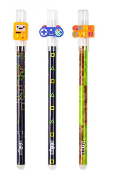 Strigo Blister 3 pixuri cu radieră JOCURI