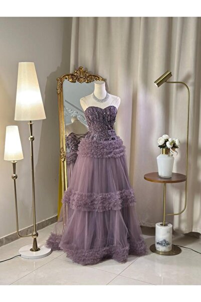 vanus fashion 6611-Lavender Evening Dress, Royal Style