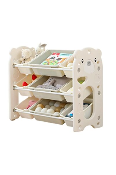 Nichiduta Garden White Bear children's organizer with open shelves, 3 levels,...