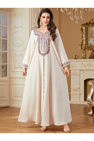 Take Two By Styli Women Sequins Embellished Long Sleeve Jalabiya