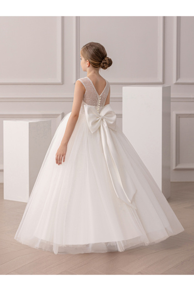 Take Two By Styli Girls White Embellished Sleeveless Maxi Dress
