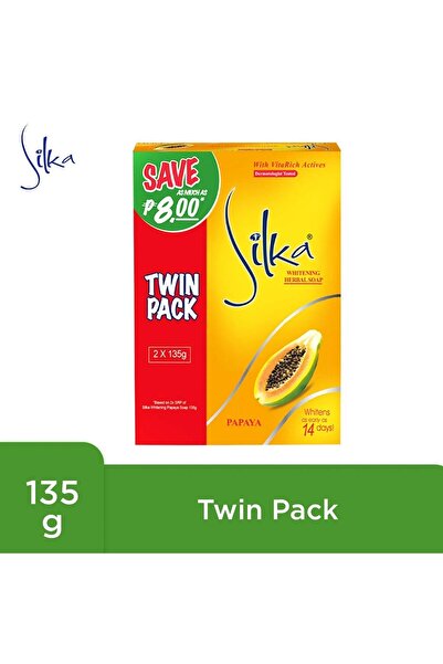 Silka Silka Herbal Papaya Skin Lightening Soap, 2-pack * 135g