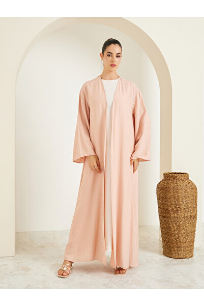 Styli Women Pink Embellished Stone Solid Abaya