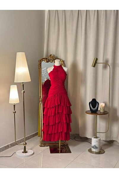 vanus fashion 6537-فستان سهرة ميدي